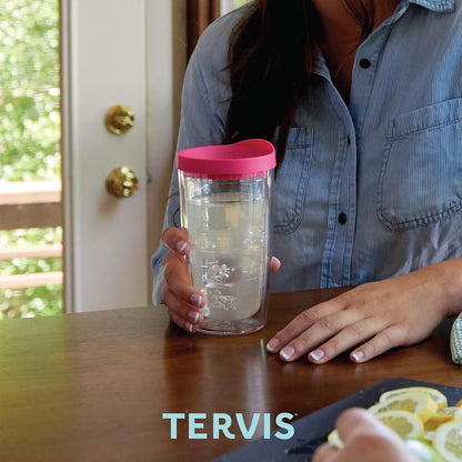 Tervis American Flag Made in USA Double Walled Insulated Tumbler Travel Cup Keeps Drinks Cold & Hot, 16oz 4pk, Classic