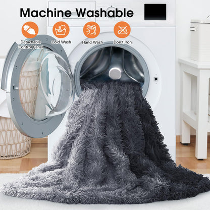 Heated Electric Blanket Throw,Warm Winter Birthday Gifts for Women Her Grandma-Faux Fur with Soft Sherpa,10 Heat Settings,5 Time Settings with Fast Heating, 50x60, Rainbow