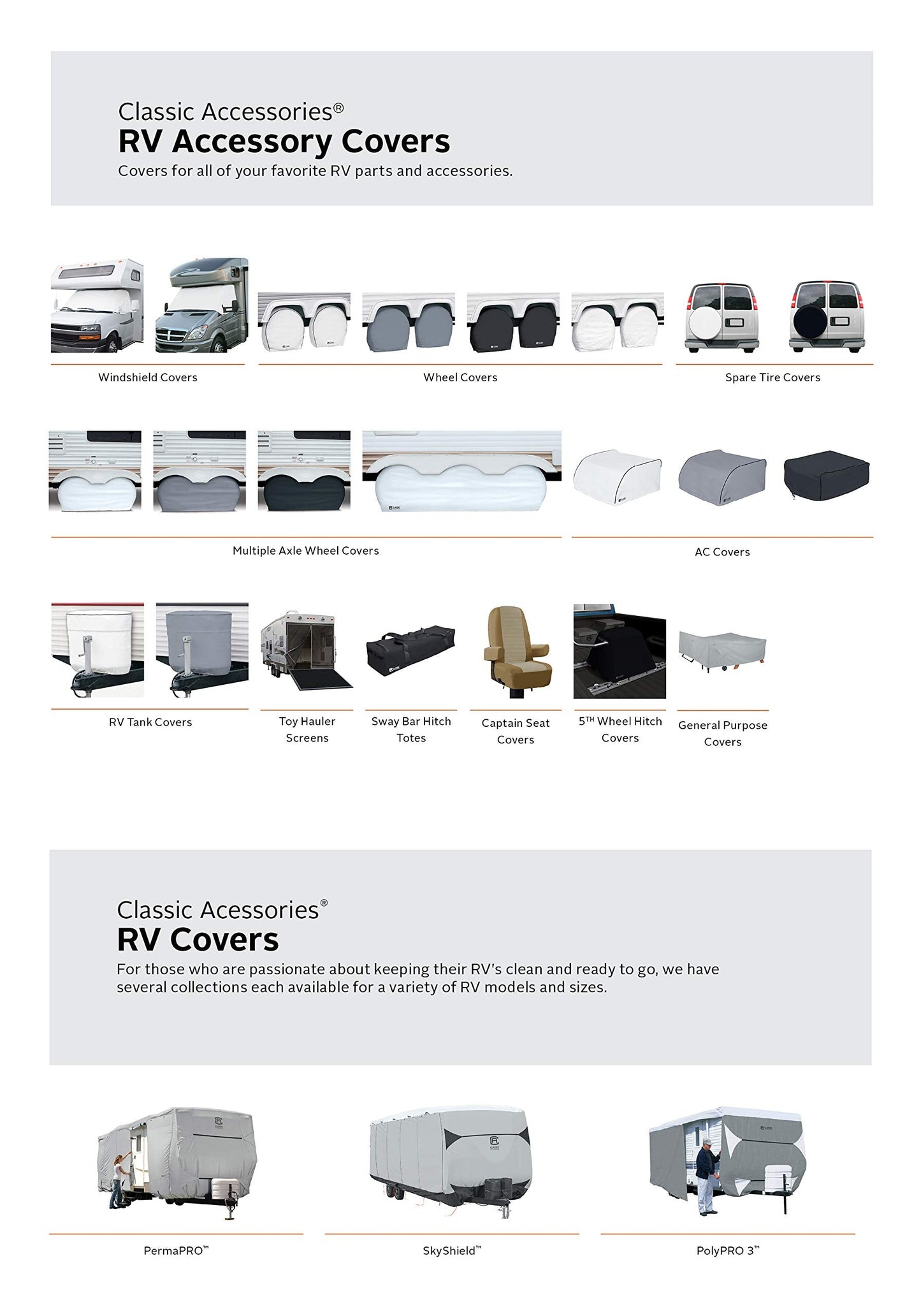 Classic Accessories Over Drive RV Tank Cover, Double 20/5 Gallon Tanks, Grey, Heavy-Duty Fabric, Zippered Access, Elasticized Hem