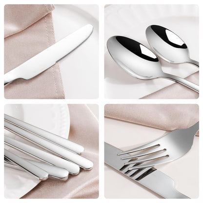 40 Piece Heavy Silverware Set for 8, 18/10 Stainless Steel Flatware, Cutlery Set Morror Polished, Dishwasher Safe for Home, Restaurant, Wedding, Party