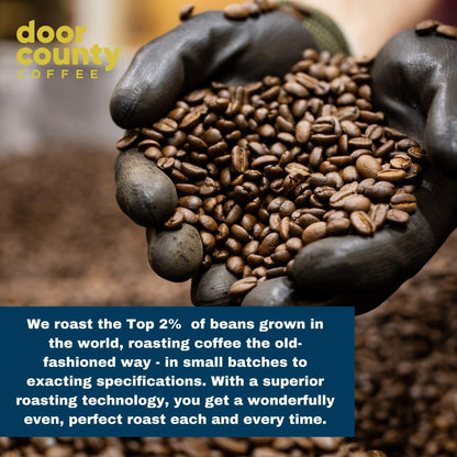 Door County Cherry Crème Flavored Coffee Ground - 10 oz Bag - Medium Roast - 100% Specialty Arabica - 100% Specialty Grade 1 Arabica Coffee
