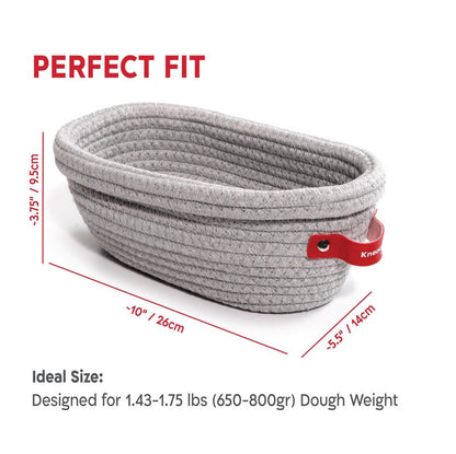 KneadAce Cotton Rope Banneton Bread Proofing Basket Set, 2 x Oval Bread Basket with Liners & Covers for Artisan Bread Baking, Sourdough Bread Baking Supplies