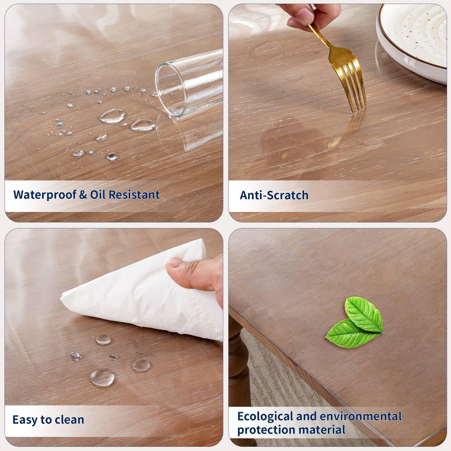 Eisdroma 18 x 72 Inch Clear Table Cover Protector, 2mm Thick Clear Desk Mat, Plastic Table Cover, Vinyl Table Protector, Desk Mats on Top of Desks