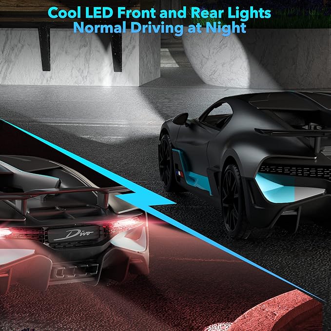 MIEBELY Remote Control Car Bugatti Divo 1/12 Scale Rc Cars 12Km/h 2.4Ghz Licensed Model Car 7.4V 900mAh Toy Car Headlight for Adults Boys Girls Age 6-12 Years Birthday Ideas Gift