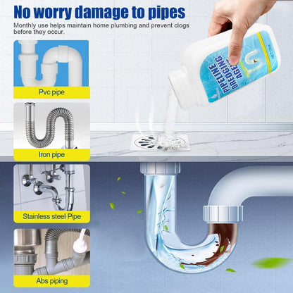 Pipeline Dredging Agent, Drain Clog Remover, Powerful Sink Drain Cleaner for Bathroom and Kitchen Sink Pipe Unclog (2PCS)