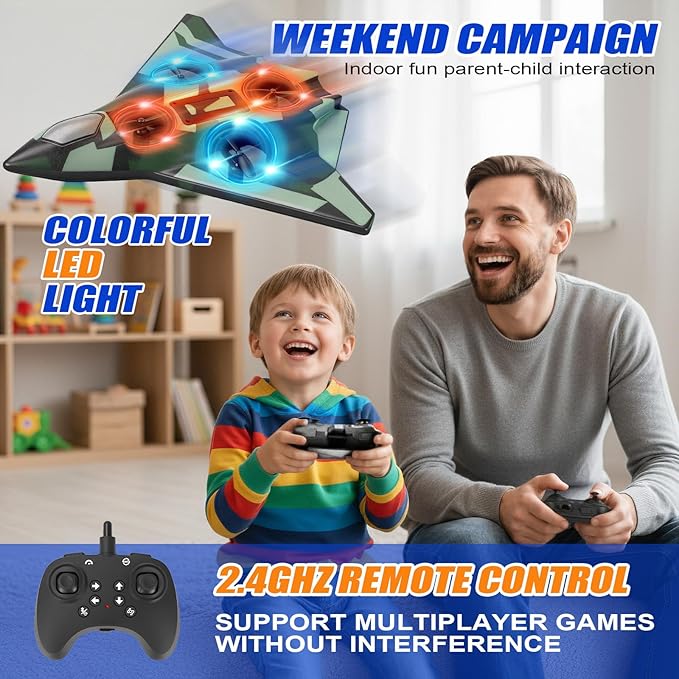 Foam Remote Control Airplane for Kids &amp Adults | Durable and Easy to Fly with Stable Flight Perfect and Birthday Parties Flying Foam Air Plane Toy Great for Beginner