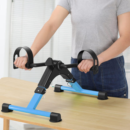 Pedal Exerciser Leg and Arm Exercise Bike with LCD Monitor Foldable (black/blue)