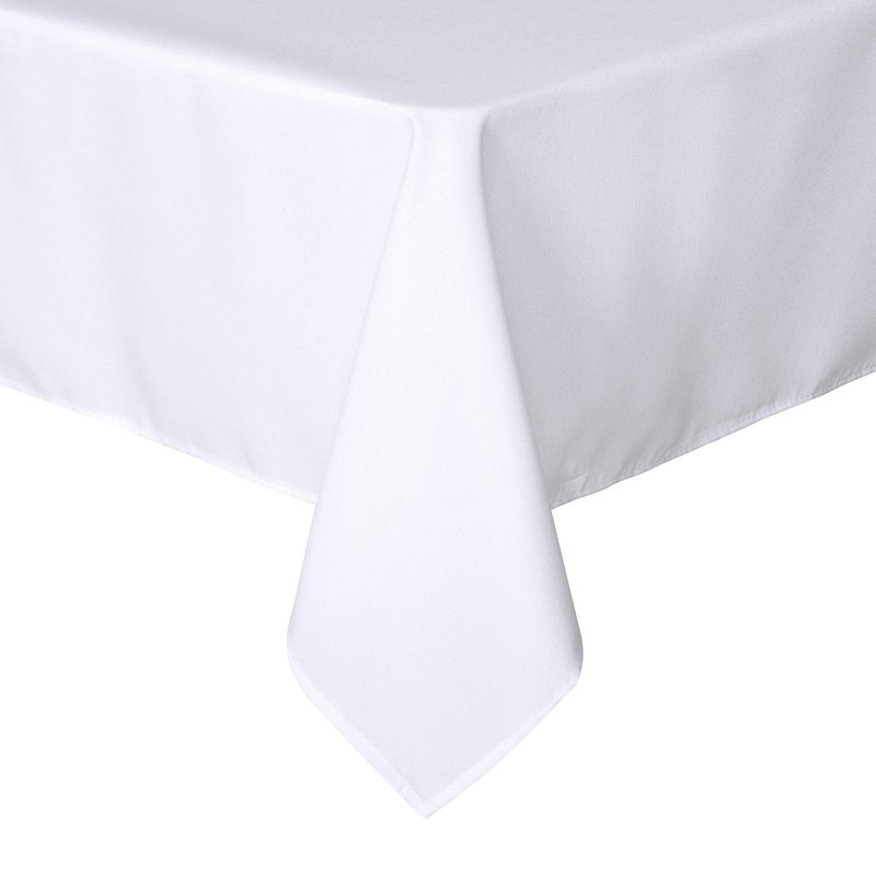 sancua Rectangle Tablecloth - 60 x 120 Inch - Stain and Wrinkle Resistant Washable Polyester Table Cloth, Decorative Fabric Table Cover for Dining Tables, Buffet Parties and Camping, White