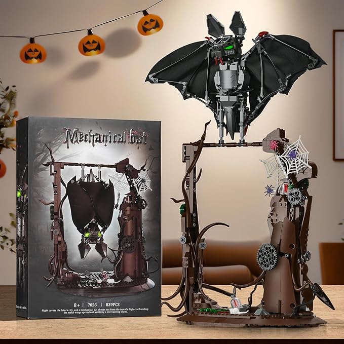 Mechanical Horror Bat Building Set for AdultBat Bird Building Blocks ToysHome and Office DecorCollectible for Adult and Teen Boys 8+(839 PCS)