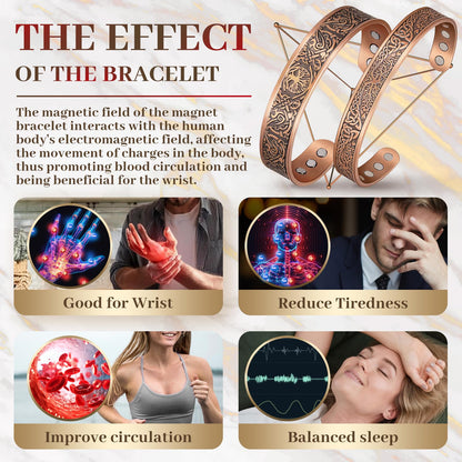 Auramag Bracelets for Men, 99.99% Pure Copper Magnetic Bracelets for Women, Adjustable Jewelry with Gift Box, Valentine's Day Jewelry Gift