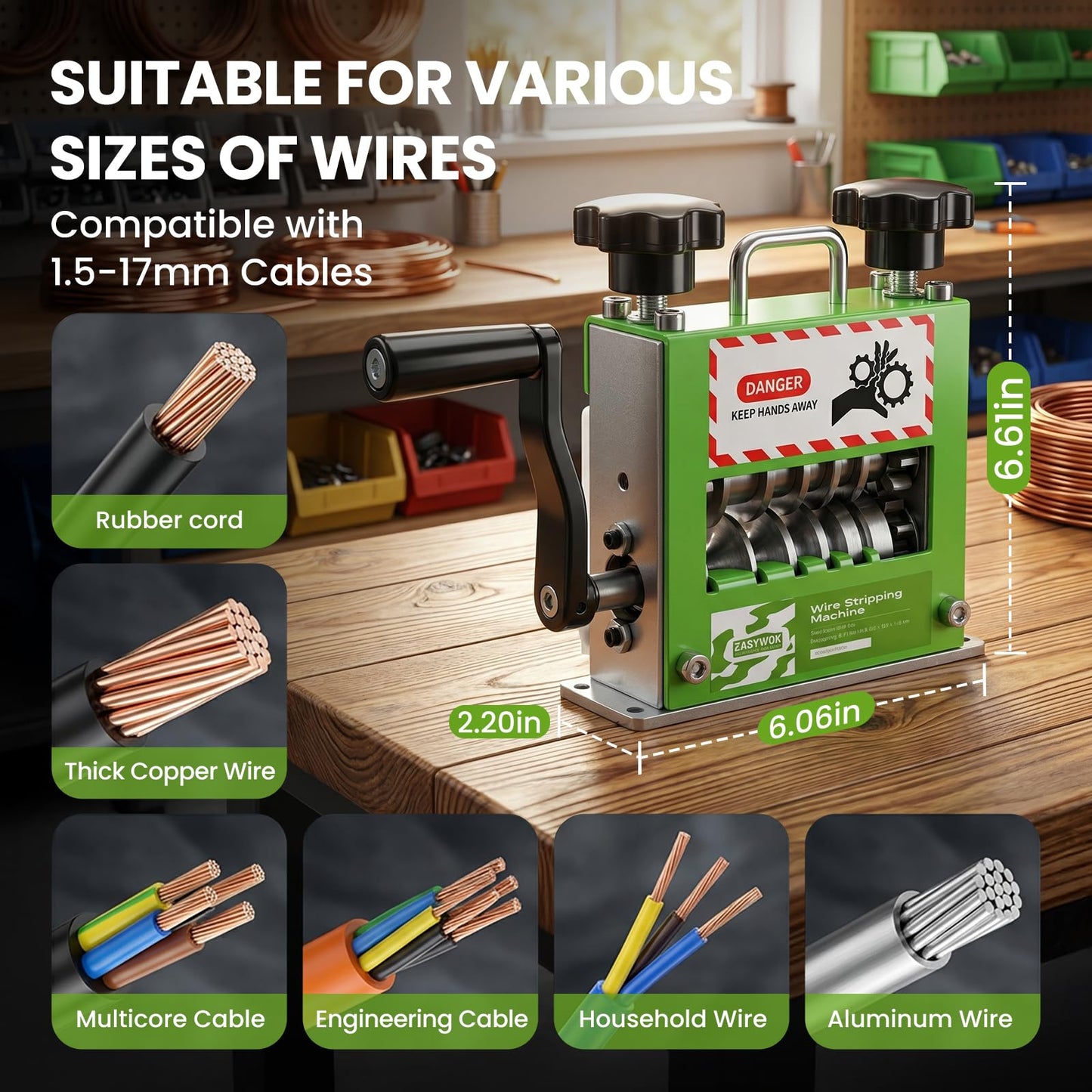 Manual Wire Stripping Machine & Cordless Soldering Iron Kit, Drill Powered Wire Stripper with 6 Channels 5 Blades for Scrap Copper Recycling, Rechargeable Soldering Pen 7S Fast Heating with LED Light