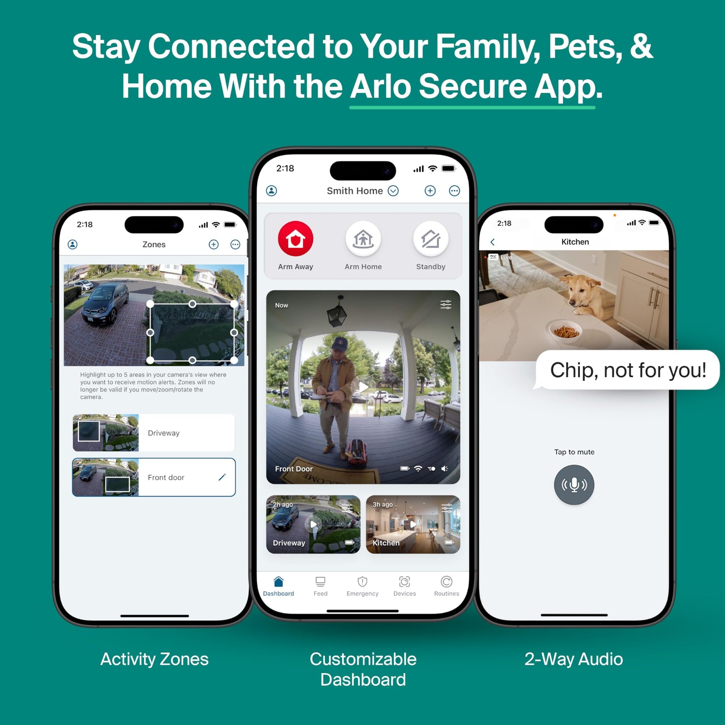 Arlo Essential Security Camera (3rd Gen - 2025 Release) 3 Cam + 3 Solar Panels + 6 Months of Secure Plus Plan - 2K, Person Recognition, Package Detection, Animated Preview, Dual-Band WiFi, White