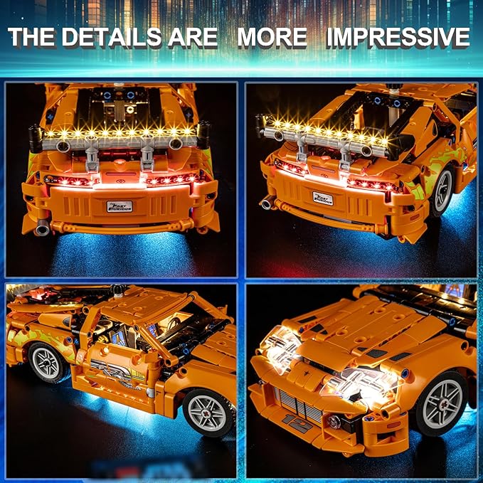 LED Light Kit for Lego 42204 Fast and Furious Supra-MK4 Set Compatible with Lego 42204 Building Blocks Model(Not Include Blocks Set)