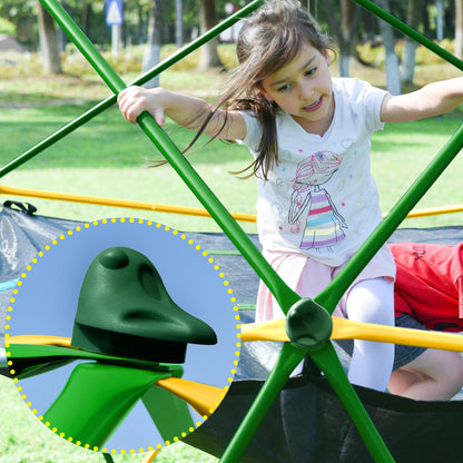 Virubi 13 FT Climbing Dome with Hammock for Kids 3-10, Outdoor Play Equipment Supporting 1000 lbs, Anti-Rust Jungle Gym, Easy Assembly Geometric Dome Climber Play Center