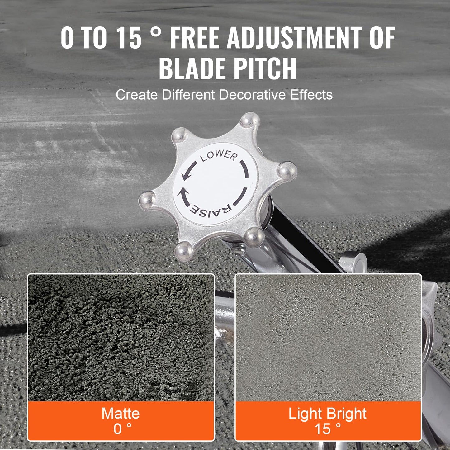 VEVOR Power Trowel 24 inch, 6HP Gas-Powered Smooth Concrete with Float Pan, Heavy Duty Commercial Screed Concrete Cement with Finishing Blade