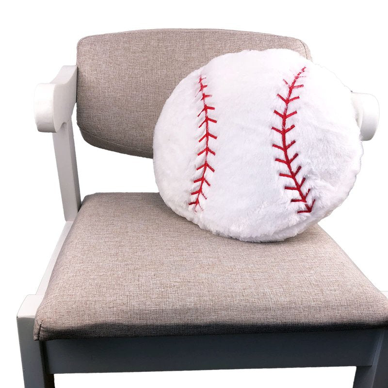 CHORONMO Baseball Plush Pillow - Soft Stuffed Fluffy Toy, Durable Round Sports Gift for Kids Room Decor