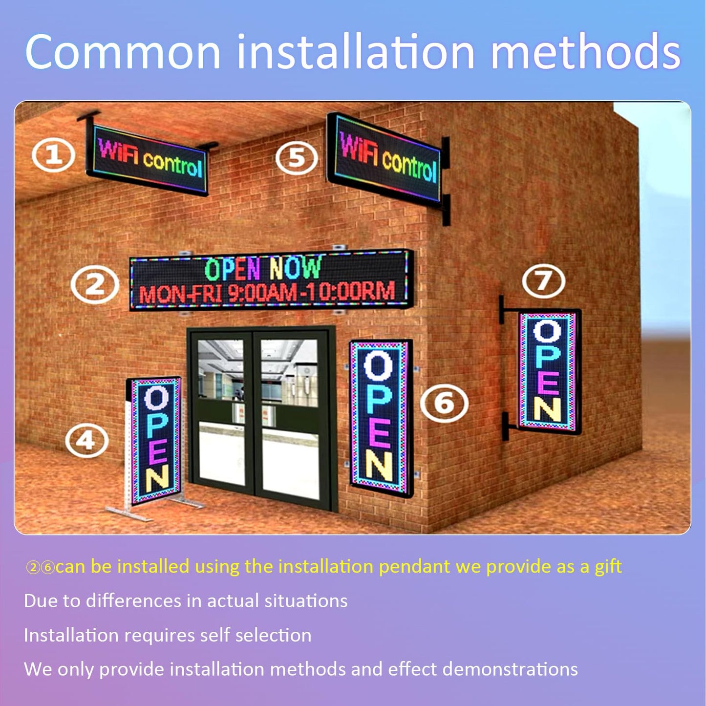 P10 Scrolling Programmable Led Sign For Business Custom Banner Advertising Outdoor Open Digital Led Display Screen Message Board Wifi Control High Brightness Neon Sign 77"X14"