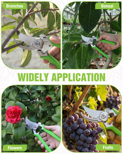 WORKPRO 8.5" Bypass Pruning Shears, Professional Garden Shears with Forged Steel Blades, 3/4" Cut Capacity, Spring-Loaded, Safety Lock, Hand Pruner & Plant Clippers for Trimming, Bonsai, Flowers