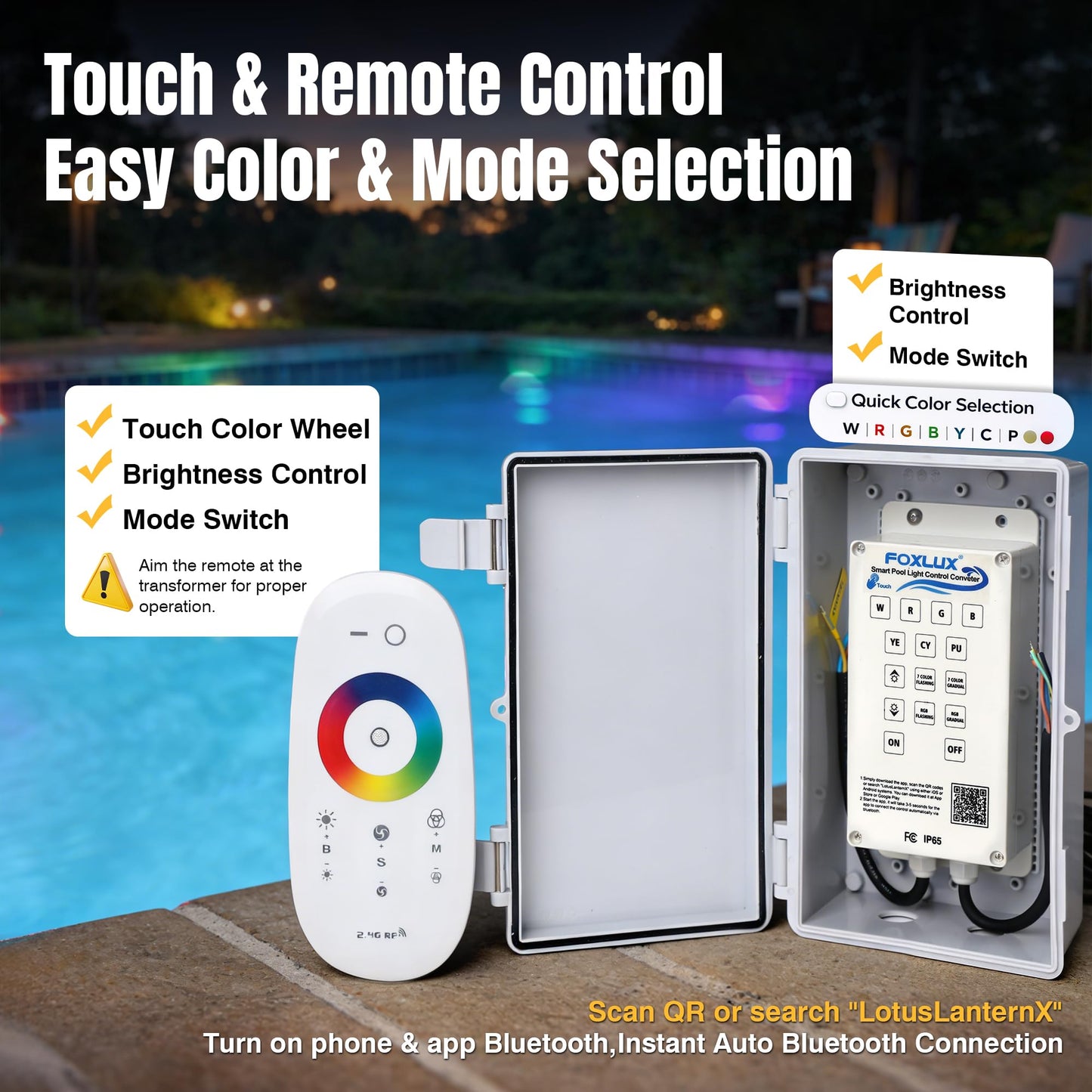 2HP Pond Fountain Aerator with 3 RGB LED Lights, 120V 30000 GPH Floating Water Pump, Automatic Aerating Pump for Large Ponds, Lakes, and Outdoor Water Features, with Controller, APP & Remote Control