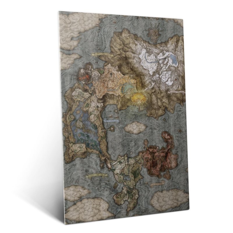 Displate Metal Poster Elden Ring - Lands Between - World Map - Gamer Aesthetics - Collectible Gift - Premium Decorations Video Game Wall Art Decor Gifts Movie Posters - 12.6x17.7 in