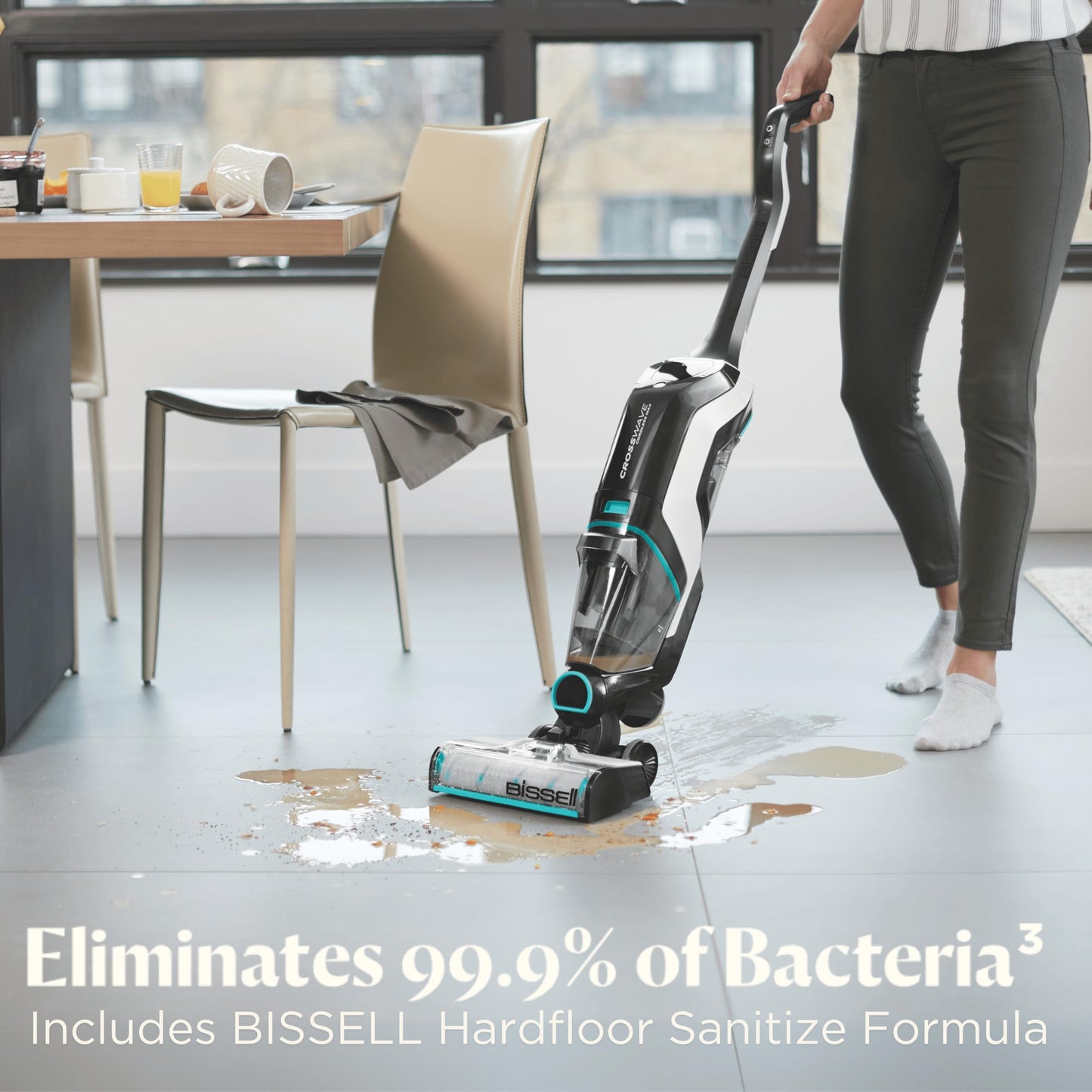 Bissell CrossWave Cordless Max Vacuum Mop All in One Wet and Dry Vac Combo Hard Floor Cleaner and Area Rugs, Cordless Mop, Pack-in Formulas Included, 2554A
