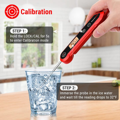 TempPro Digital Instant Read Meat Thermometer for Grilling Waterproof KitchenThermometer with Calibration & Backlight Smoker Oil Fry Candy Thermometer for Commercial Bakeware（Previously ThermoPro）