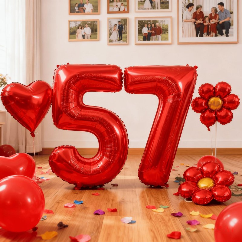 Laser Red 8 Balloon, Number Balloons 40 Inch, 8th Birthday Decorations for Girls, Birthday Balloons, Laser Red Party Supplies, Number 8 Balloon
