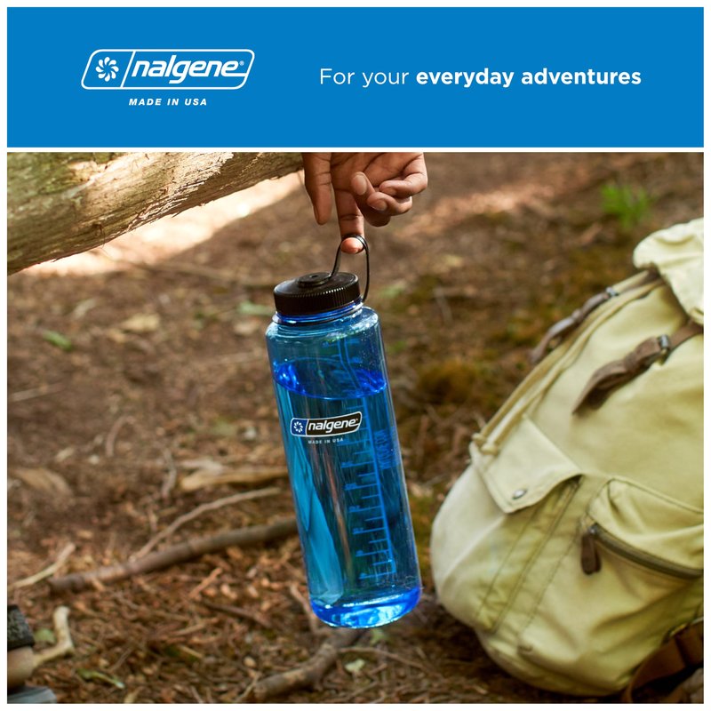 Nalgene 48 oz Wide Mouth Silo Water Bottle | BPA-Free, Durable & Leak Proof, Large & Lightweight for Hiking, Gym & Sports, Grey