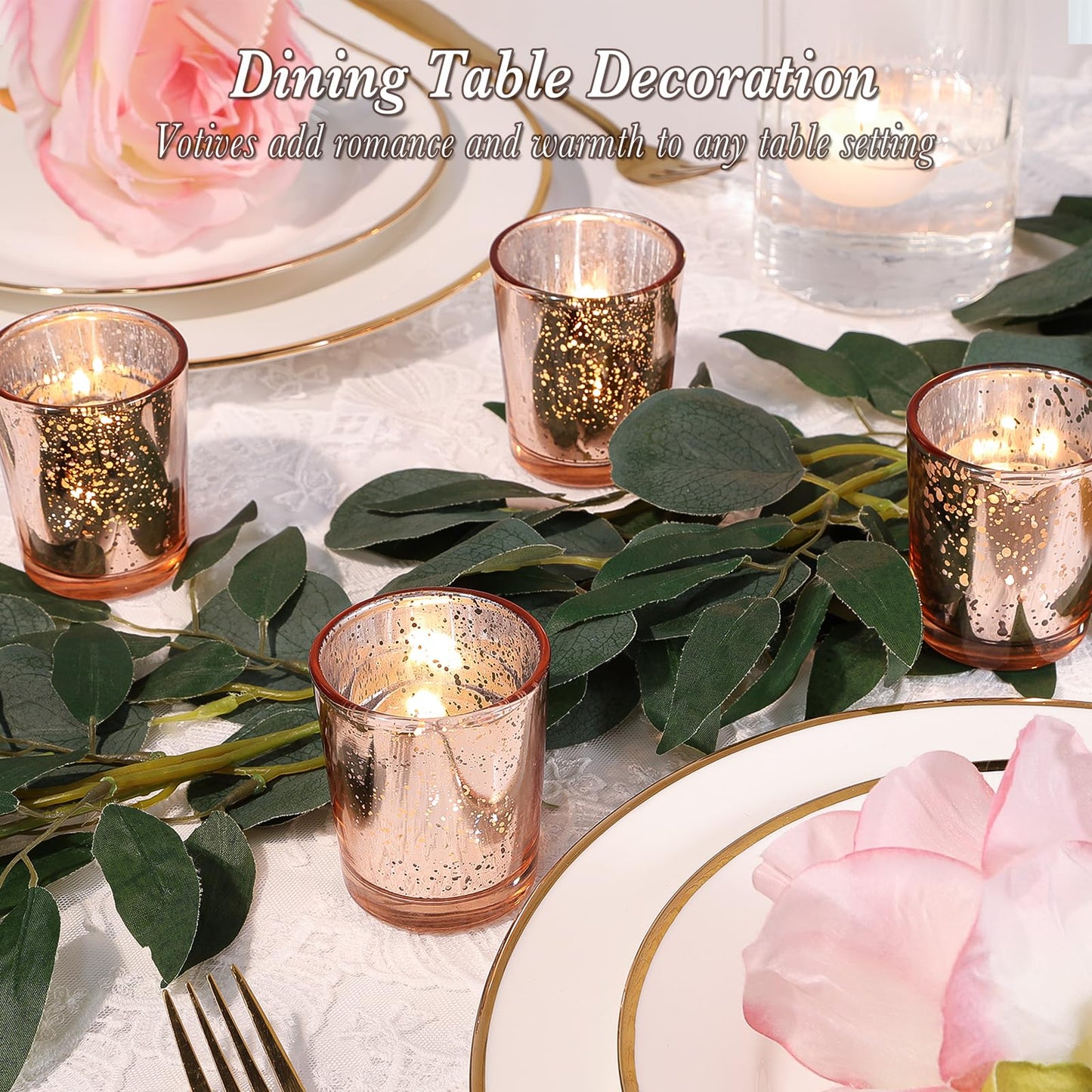 12pcs Floating Candle Vases and 24pcs Tealight Candle Holder, Glass Centerpieces for Tables, Hurricane Candle Holders for Table, Home Décor