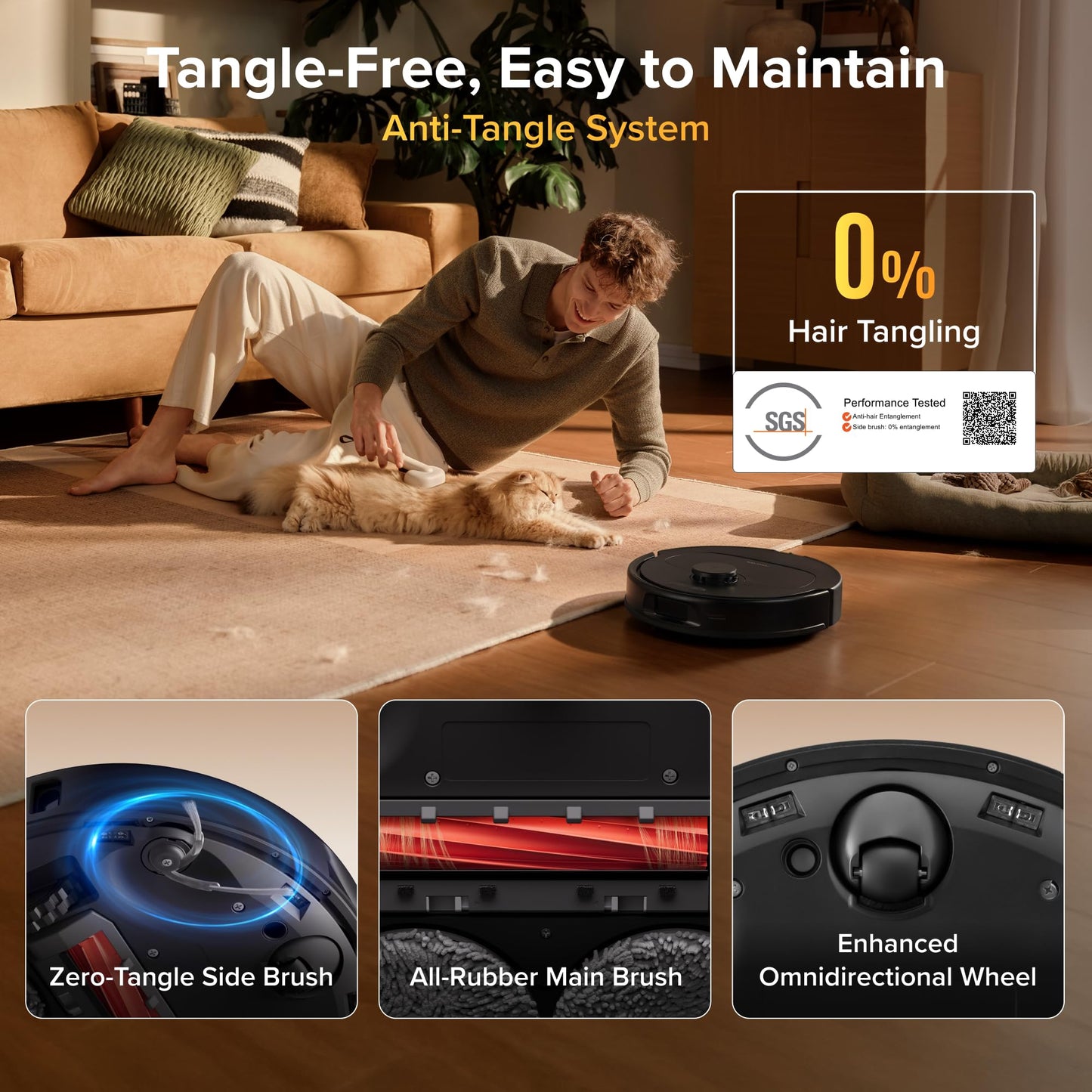 roborock Qrevo S Pro Robot Vacuum and Mop, 18,500Pa Suction, Multifunctional Dock with 167℉ Mop Self-Cleaning, Smart Obstacle Avoidance, Anti-Tangle Brush, Liftable Spinning Mop, Black