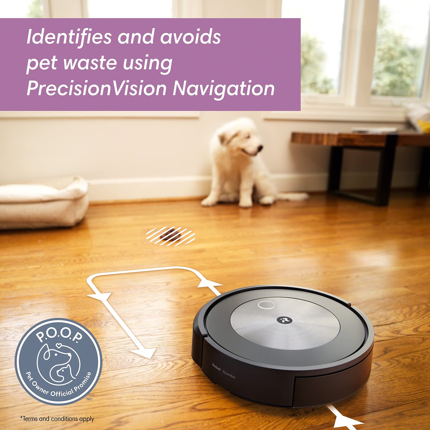 iRobot Roomba j7 (7150) Wi-Fi Connected Robot Vacuum - Identifies and avoids Obstacles Like pet Waste & Cords, Smart Mapping, Works with Alexa, Ideal for Pet Hair, Carpets, Hard Floors, Roomba J7