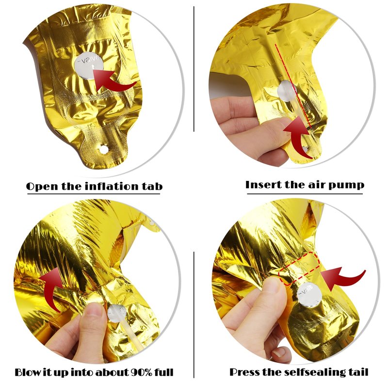 Gold 4 Balloon, Number Balloon 40 Inch, 4th Gold and Black Party Decorations, Four Large Numbers for Party Decor, Number 4 Balloon