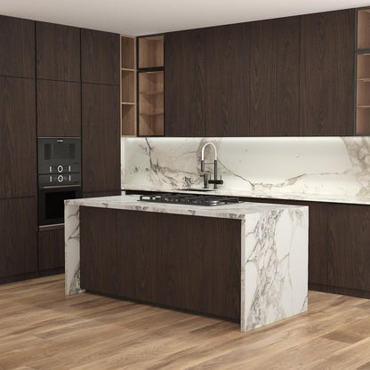 BAYYA Dark Brown Wood Grain Contact Paper Waterproof Peel and Stick Wallpaper Black Walnut Furniture Sticker for Kitchen Cabinet Table Floor Shelf Drawer Liner Self-Adhesive Vinyl Film Wall Covering