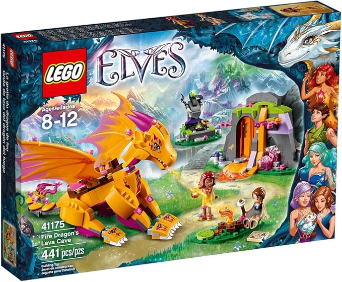 LEGO Elves Fire Dragon's Lava Cave 41175 Creative Play Toy for 8- to 12-Year-Olds