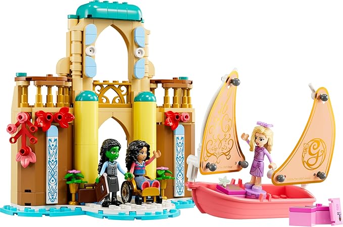 LEGO Wicked Glinda Elphaba and Nessarose at Shiz University Building Kit for Kids with Toy Boat and Dolls Gift for Girls and Boys from 7 Years Who Love Dollhouses 75681