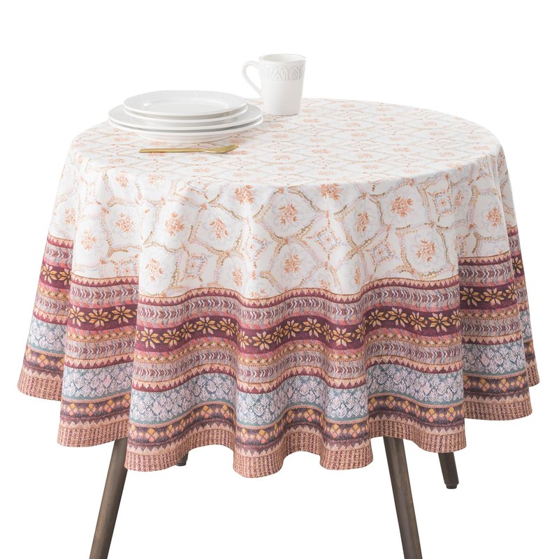 Maison d' Hermine Table Cloth Round Table 100% Cotton 69 Inches Fall Tablecloth Reusable Everyday Use for Thanksgiving Christmas Decorations Dining Farmhouse Party (Fair Isle)