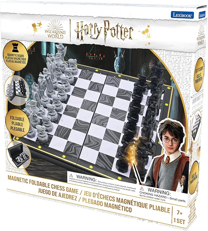 Lexibook - Harry Potter Chess Games Magnetic and Foldable Chess Board 32 Pieces Family Game CGM300HP