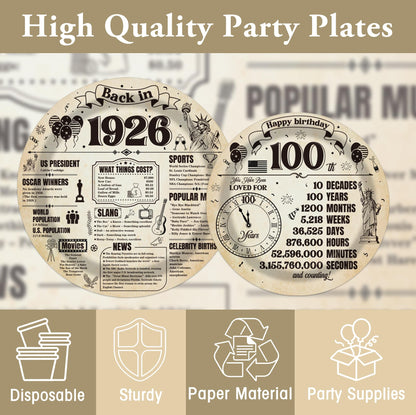 Hokinaa 1985 40th Birthday Decorations - 96 Pcs Black Rose Gold 40th Party Tableware Set, Cheers to 40 Years Disposable Paper Plate Napkin Fork for Women, Birthday Party Supplies Serves 24 Guests