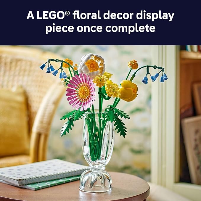 LEGO Botanicals Petite Sunny Bouquet Building Toy - DIY Floral Arrangement for Girls &amp Boys Ages 9+ - Gift for Birthdays - Bedroom Desk Home Decor - 10347