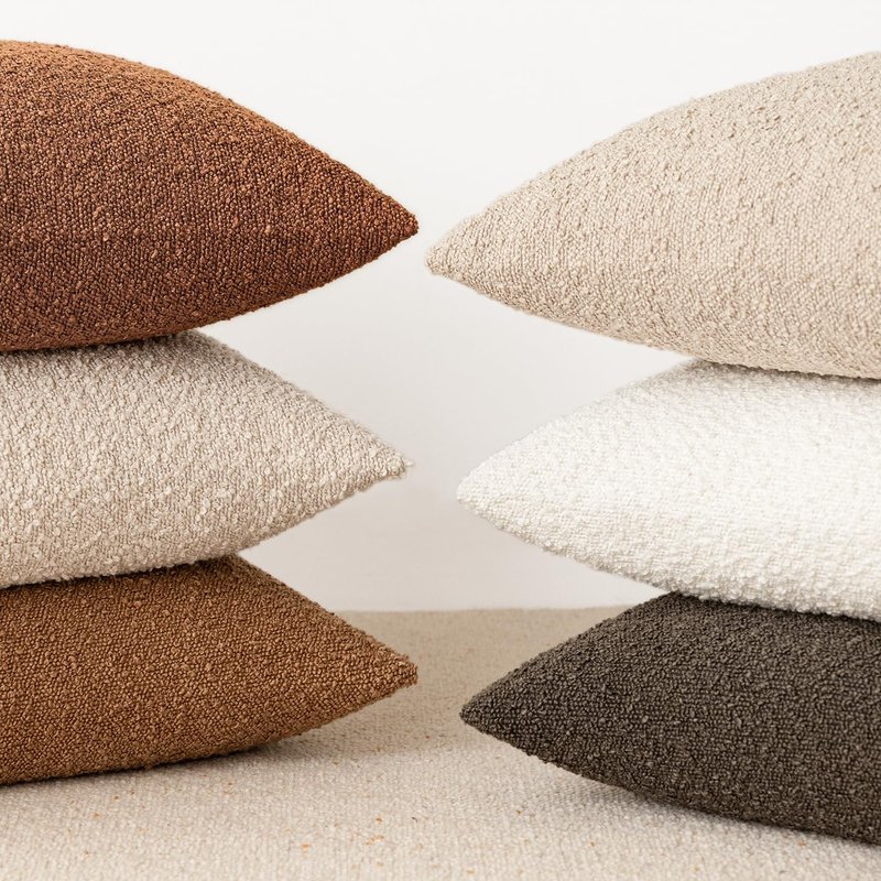 Foindtower Decorative Textured Boucle Throw Pillow Covers Accent Solid Lumbar Pillow Cases Soft Cozy Couch Cushion Case for Chair Sofa Bedroom Living Room Home Decor 12x20 Inch,1PC,Burnt Orange Hazel