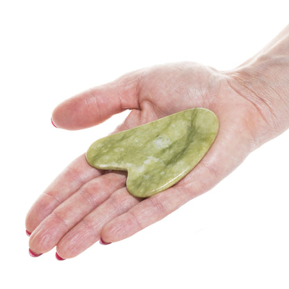 Guasha Scraping Massage Tool – Jade Gua Sha Board - Traditional Scraper Tool for Anti-Aging - Natural Stone Aventurine Guasha - For Silky Smooth and Beautiful Skin - By Sandine