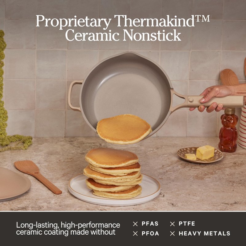Our Place Mini Always Pan | 8.5" Ceramic Pan with Modular Lid & Beechwood Spatula | Patented 10-in-1 Nonstick, Non-Toxic Cookware Made Without PFAS | Induction & Oven-Safe up to 450°F | Char