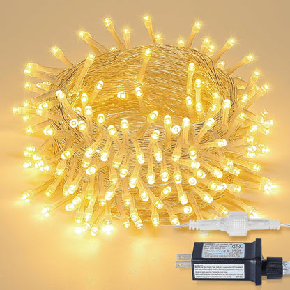 Skiennix 33FT 100 LED Fairy String Lights - Waterproof Indoor/Outdoor Twinkle Lights | 8 Modes for Bedroom, Patio, Garden Decor (Warm White)