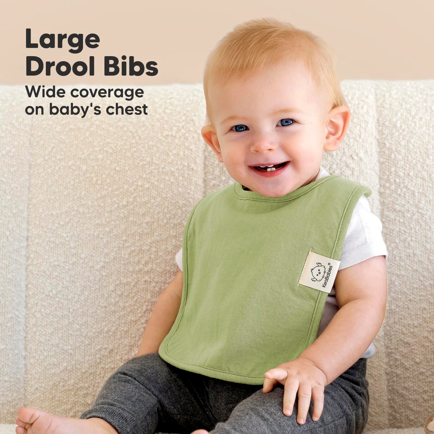 KeaBabies 8-Pack Organic Baby Bibs for Boys, Girls - Super Absorbent Cotton Drool Bibs for Baby Girl & Boy, Teething Toddler, Drooling Newborn, Ultra Soft & Machine Washable (Cruise)
