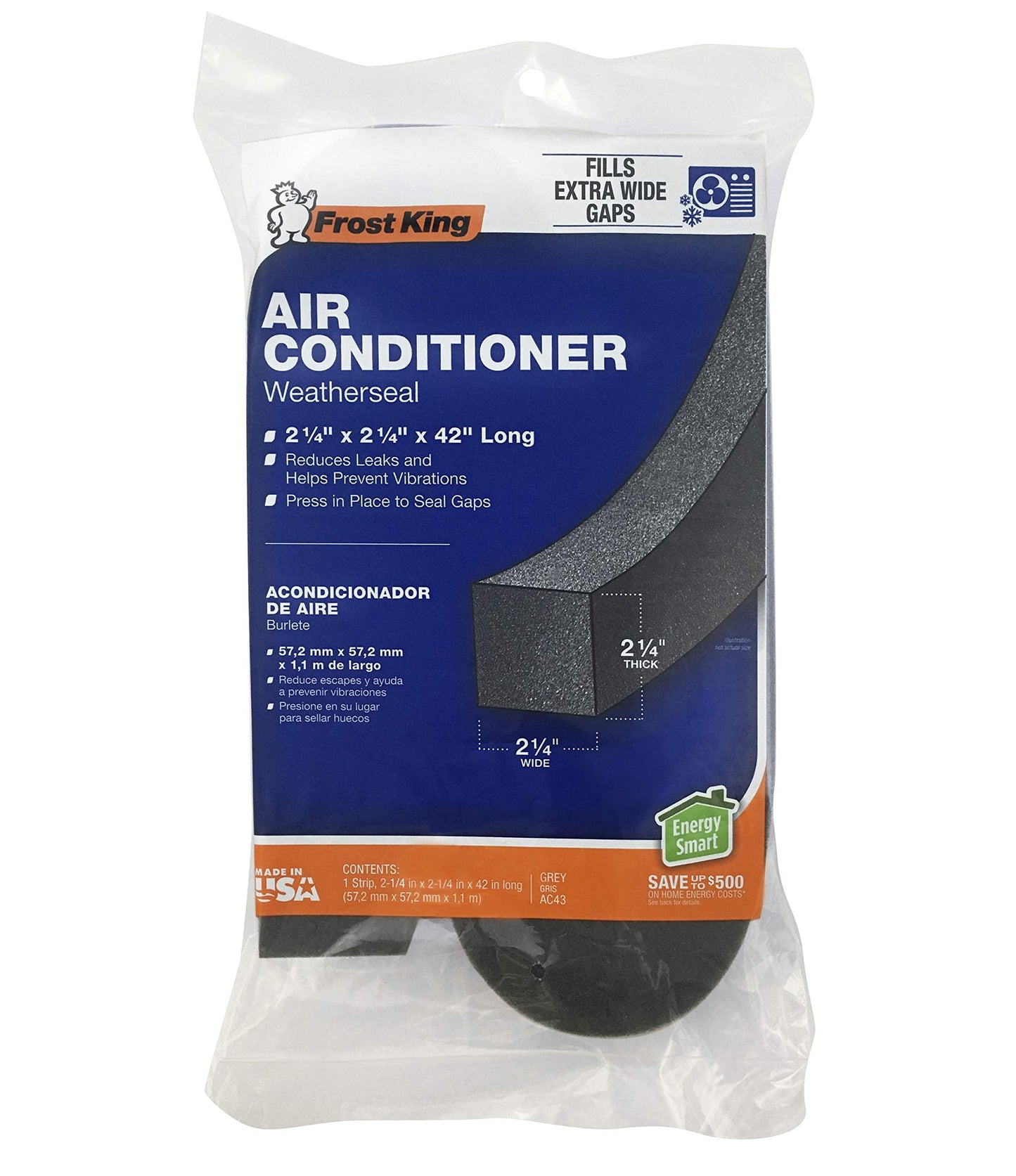 THERMWELL Frost King AC43H Air Conditioner Weatherseal Tape, 2-1/4 by 2-1/4 by 42-Inch