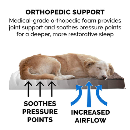 FurHaven Pet Dog Bed | Deluxe Orthopedic Ultra Plush Mattress Pet Bed for Dogs & Cats, Chocolate, Medium