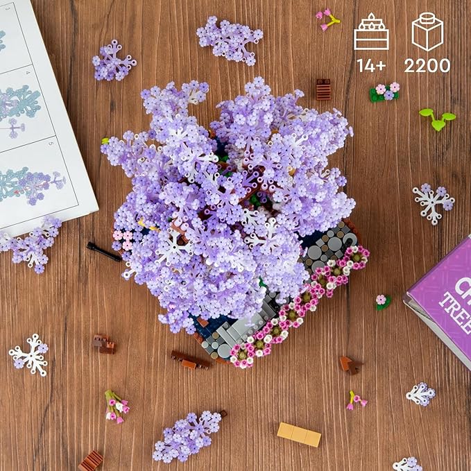 Cherry Blossom Bonsai Tree Building Set Flowers Tree House Model Sets for Adults 2200Pcs Micro Bricks Collectible Creative Gifts for Adults Girls Boys 14+