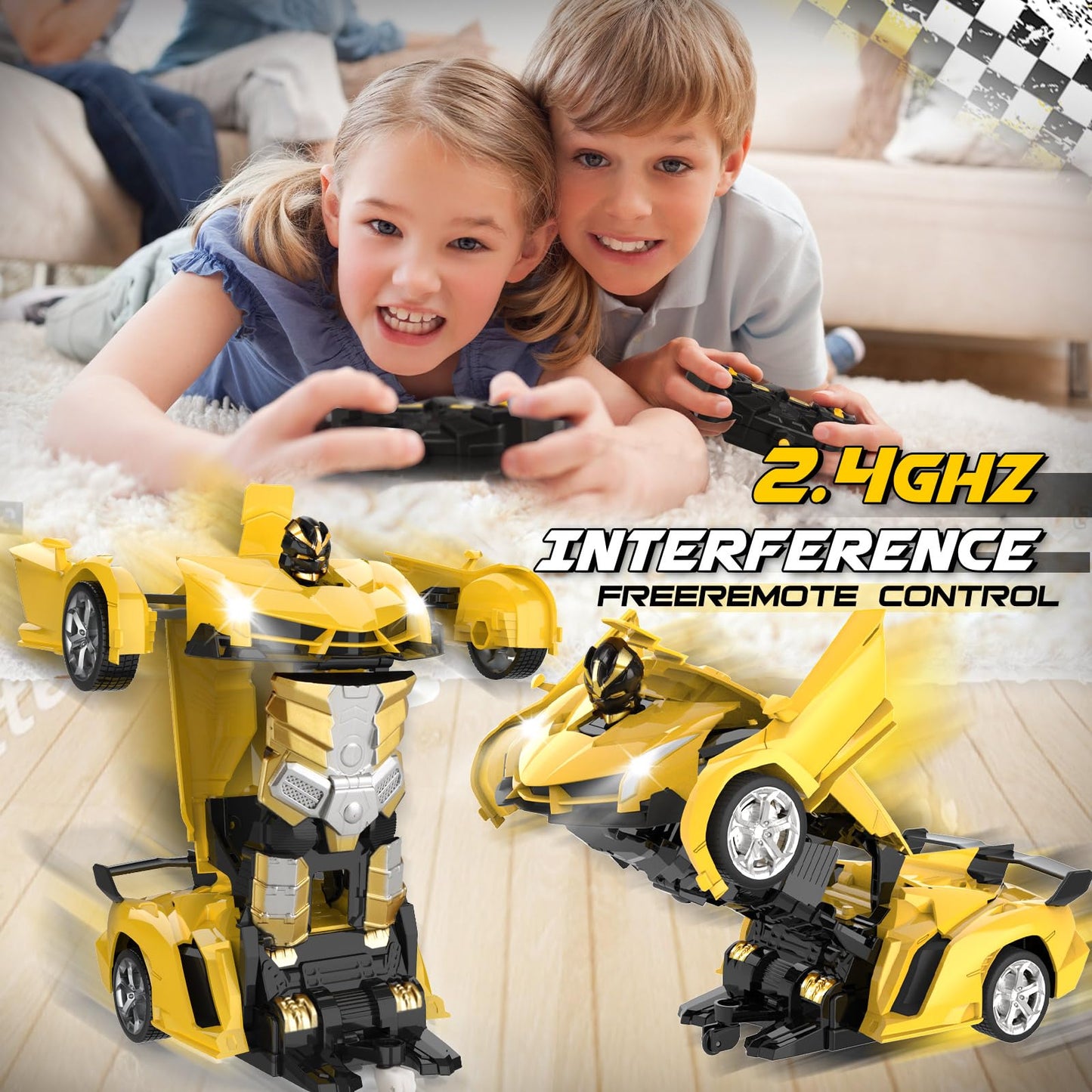 Britik Transform Remote Control Car Toy for Kids 4 5 6 7 8, Remote Control Car for Boys 4-7, Transform Cars for Boys 4-6, Toy Car 5 Year Old Boy, Toys for 3 4 5 6 7 8 9 10 11 12 Years Old Boy