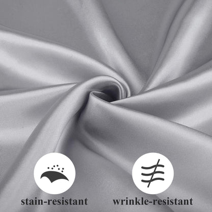 Aneco 12 Pieces Satin Napkin Square 20 x 20 Inches Dinner Napkins Weddings Party Napkin Soft Table Napkins for Romantic Weddings Party Dinner Decoration (Grey)