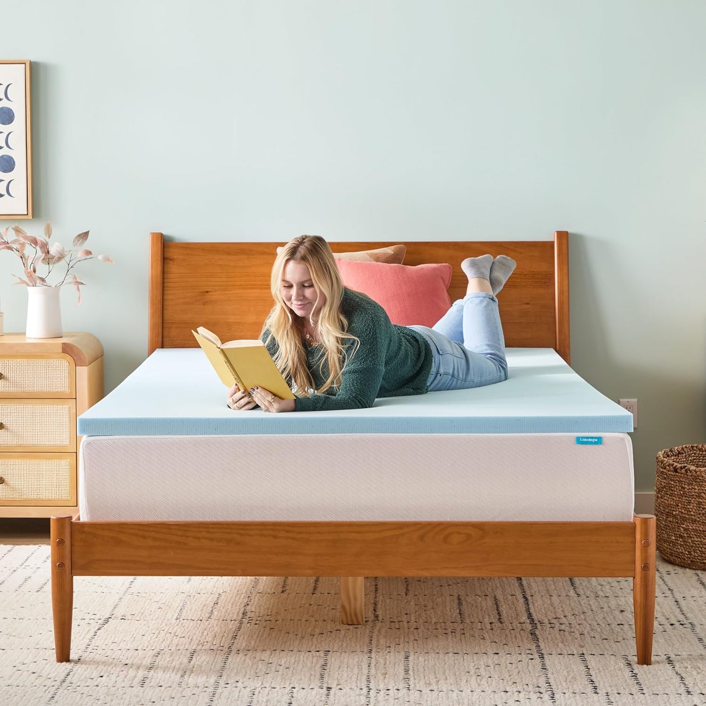 Linenspa Memory Foam Mattress Topper - 2 Inch Gel-Infused Plush Feel | California King Size - Cooling & Pressure Relieving